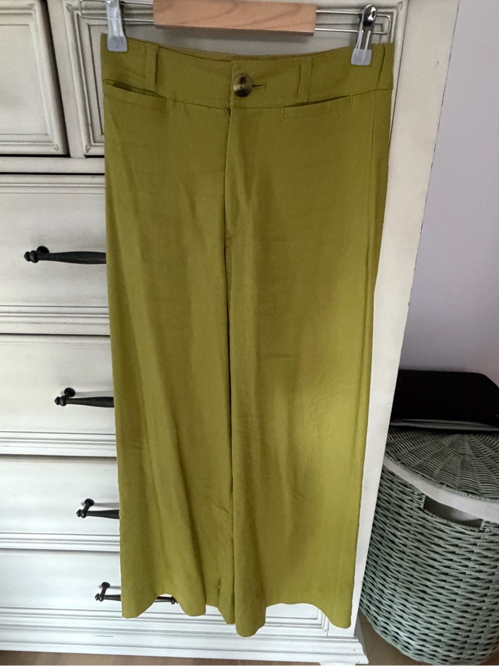 Anthropologie Ettie High-Rise Crop Wide-Leg Pants by Maeve: Linen Edition holly - Picture 7 of 11